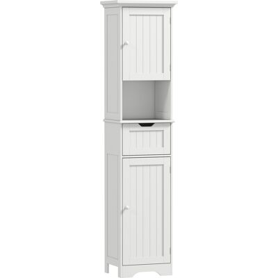 Homcom Mobile Colonna Bagno in Legno con 2 Armadietti con Sensore, Ripiano Aperto e Cassetto, 40x30x170 cm, Bianco Aosom Italy Homcom Mobile Colonna Bagno in Legno con 2 Armadietti con Sensore, Ripiano Aperto e Cassetto, 40x30x170 cm, Bianco Aosom Italy