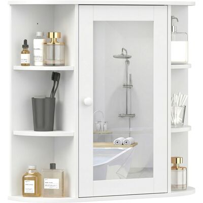 Homcom Mobiletto Pensile con Specchio e Mensole per Bagno in Legno Bianco 66 x 17 x 63 cm Aosom Homcom Mobiletto Pensile con Specchio e Mensole per Bagno in Legno Bianco 66 x 17 x 63 cm Aosom