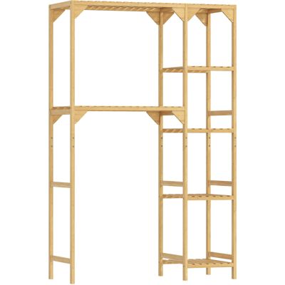 Homcom Mobile Sopra Lavatrice a 7 Ripiani con Spazio Regolabile, in Bambù, 100x40x157 cm, color Legno Aosom Italy Homcom Mobile Sopra Lavatrice a 7 Ripiani con Spazio Regolabile, in Bambù, 100x40x157 cm, color Legno Aosom Italy