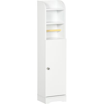 Kleankin Mobile Bagno Colonna con 3Ripiani Aperti e Armadietto a 2Livelli Regolabile,Maniglia in alluminio, in Legno, 23x18x100 cm, Bianco Aosom Italy Kleankin Mobile Bagno Colonna con 3Ripiani Aperti e Armadietto a 2Livelli Regolabile,Maniglia in alluminio, in Legno, 23x18x100 cm, Bianco Aosom Italy
