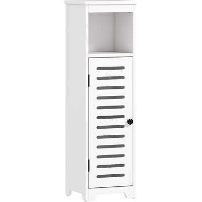 Homcom Mobile Bagno Slim con Porta a Lamelle, Mobiletto Bagno con Ripiani Regolabili, Vano Aperto, 22x20x75 cm, Bianco Aosom Italy Homcom Mobile Bagno Slim con Porta a Lamelle, Mobiletto Bagno con Ripiani Regolabili, Vano Aperto, 22x20x75 cm, Bianco Aosom Italy