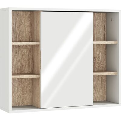 Homcom Armadietto con Specchio in MDF e Truciolato con 3 Ripiani Laterali e Ripiano Regolabile Interno, 60x14.5x49.4 cm Aosom Homcom Armadietto con Specchio in MDF e Truciolato con 3 Ripiani Laterali e Ripiano Regolabile Interno, 60x14.5x49.4 cm Aosom