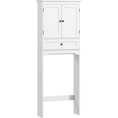 Homcom Mobile sopra WC con 2 ante, cassetto e ripiano regolabile, bianco Aosom Italy Homcom Mobile sopra WC con 2 ante, cassetto e ripiano regolabile, bianco Aosom Italy
