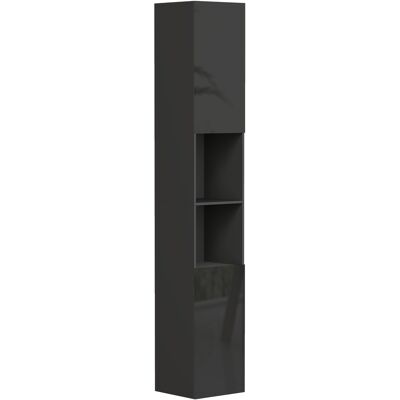 Kleankin Mobile colonna bagno 2 ante con ripiani regolabili e 2 nicchie, 30x30x181.5 cm, nero Aosom Italy Kleankin Mobile colonna bagno 2 ante con ripiani regolabili e 2 nicchie, 30x30x181.5 cm, nero Aosom Italy