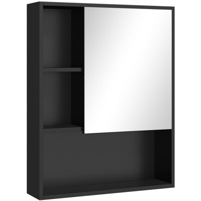 Kleankin - Armadietto-Bagno-Specchio - NERO - 60x15x76 cm - Armadio bagno Kleankin - Armadietto-Bagno-Specchio - NERO - 60x15x76 cm - Armadio bagno