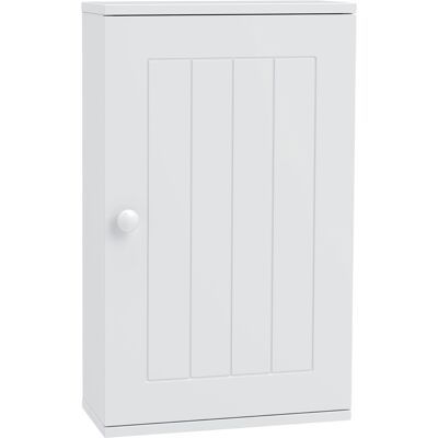 Homcom Mobiletto Bagno Pensile Sopra WC con Ripiano Regolabile e Anta, Bianco Aosom Italy Homcom Mobiletto Bagno Pensile Sopra WC con Ripiano Regolabile e Anta, Bianco Aosom Italy