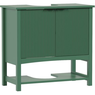 Homcom Mobile Sottolavabo per Lavabo a Colonna con Anta e Ripiano, Verde Intenso Aosom Italy Homcom Mobile Sottolavabo per Lavabo a Colonna con Anta e Ripiano, Verde Intenso Aosom Italy