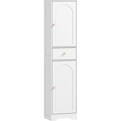 Homcom Mobile Bagno Alto Slim con Cassetto, 2 Ante, Ripiano Regolabile, per Lavanderia, Moderno, 40x29.5x170cm, Bianco Effetto Legno Aosom Italy Homcom Mobile Bagno Alto Slim con Cassetto, 2 Ante, Ripiano Regolabile, per Lavanderia, Moderno, 40x29.5x170cm, Bianco Effetto Legno Aosom Italy