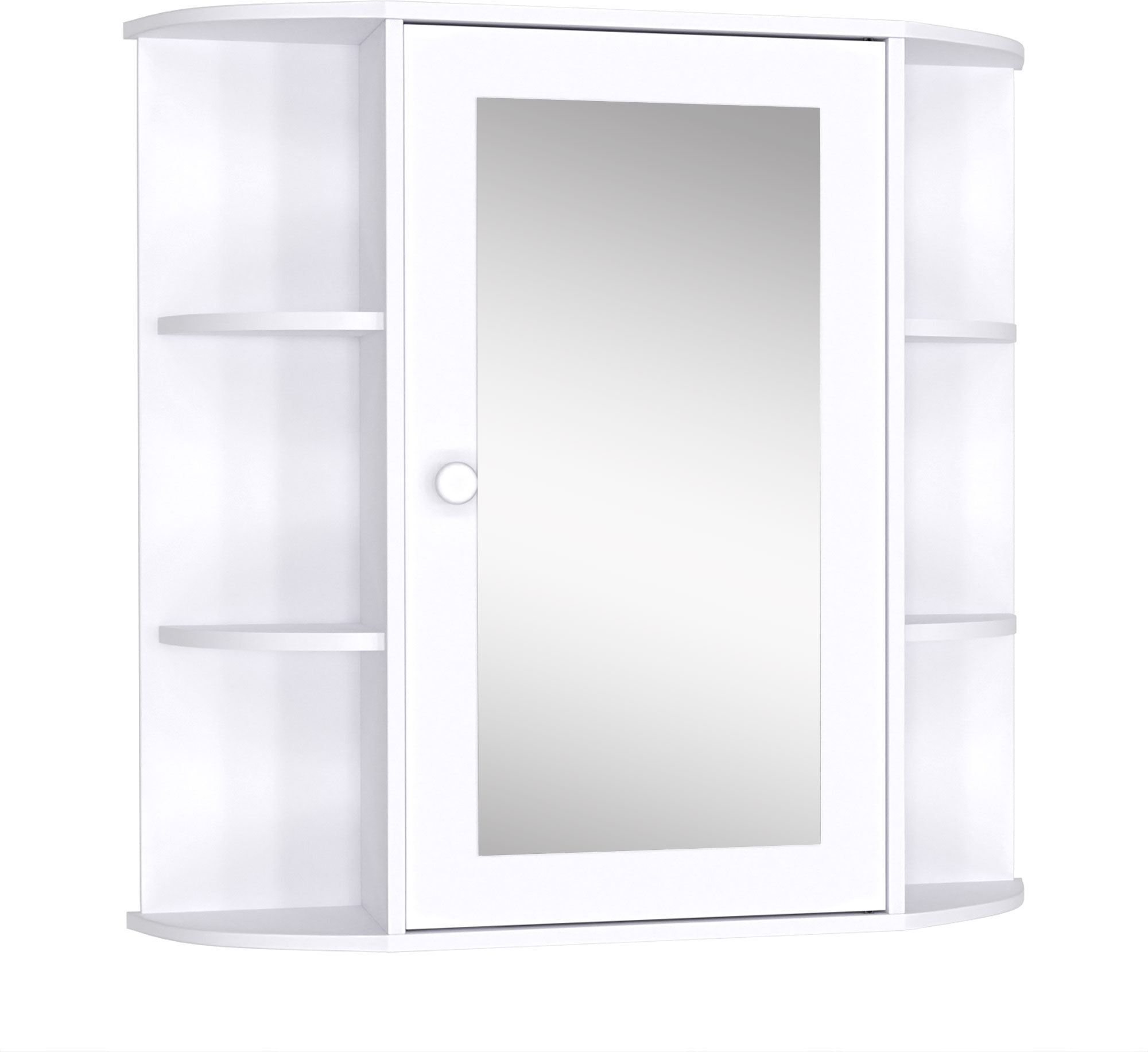 Homcom Mobiletto Pensile con Specchio e Mensole per Bagno in Legno Bianco 66 x 17 x 63 cm