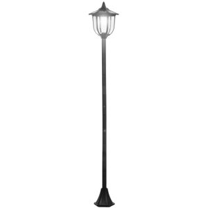 Outsunny Lampione da Esterni con 6 Luci Led e Pannelli Solari Impermeabile Accensione Automatica Durata 6-8 Ore Altezza 177cm