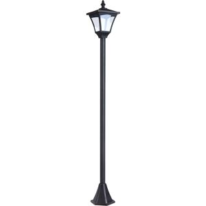 Outsunny Lampada da Giardino Lampada da Terra Lampione LED da Esterno Energia Solare Impermeabile IP44 15×15×120cm Nero