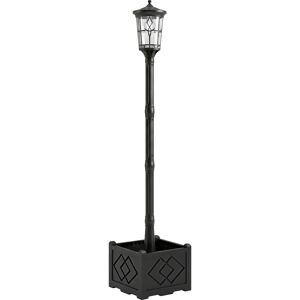 Outsunny Lampione Solare da Giardino con Vaso 2 Modalità di Luminosità Automatico, 41.5x41.5x202.5 cm, Nero Aosom Italy Outsunny Lampione Solare da Giardino con Vaso 2 Modalità di Luminosità Automatico, 41.5x41.5x202.5 cm, Nero Aosom Italy