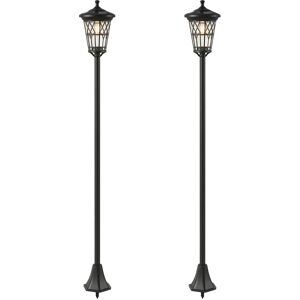 Outsunny Set di 2 Lampioni Solari da Giardino 1.86m, Lampade Stradali Acciaio Inox Aosom Italy Outsunny Set di 2 Lampioni Solari da Giardino 1.86m, Lampade Stradali Acciaio Inox Aosom Italy