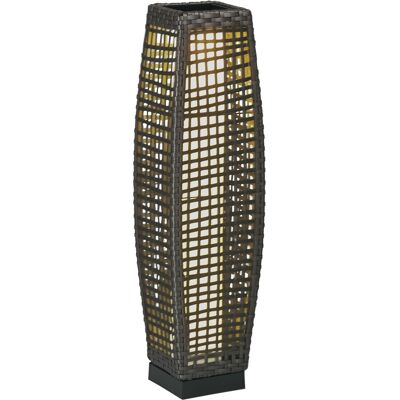 Outsunny Lampada Solare da Giardino con Pannello di Ricarica, in Acciaio e Rattan, 21x21x78 cm, Nero e Grigio Aosom Outsunny Lampada Solare da Giardino con Pannello di Ricarica, in Acciaio e Rattan, 21x21x78 cm, Nero e Grigio Aosom