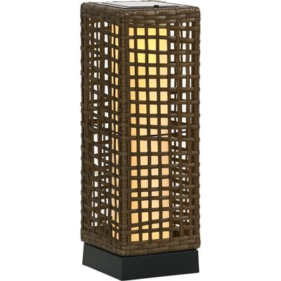 Outsunny Lampada Solare da Giardino con Pannello di Ricarica, in Acciaio e Rattan, 15.5x15.5x46 cm, Nero e Marrone Aosom Outsunny Lampada Solare da Giardino con Pannello di Ricarica, in Acciaio e Rattan, 15.5x15.5x46 cm, Nero e Marrone Aosom
