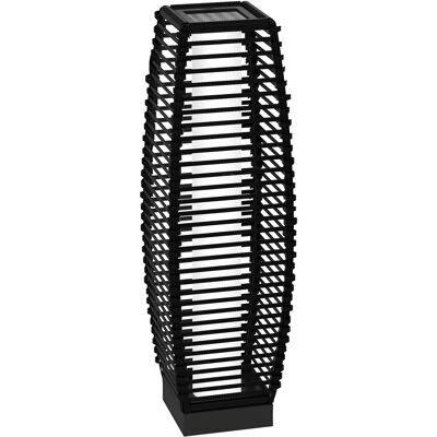 Outsunny Lampada Solare da Giardino con Pannello di Ricarica, in Acciaio e Rattan, 20x20x68 cm, Nero Aosom Outsunny Lampada Solare da Giardino con Pannello di Ricarica, in Acciaio e Rattan, 20x20x68 cm, Nero Aosom