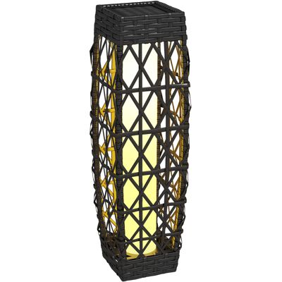 Outsunny Lampada Solare da Giardino con Illuminazione LED, in Acciaio e Rattan PE, 20x20x68 cm, Grigio Outsunny Lampada Solare da Giardino con Illuminazione LED, in Acciaio e Rattan PE, 20x20x68 cm, Grigio