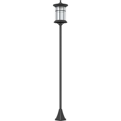 Outsunny - 184cm Lampada da giardino solare - Nero - LED bianco - Pali Outsunny - 184cm Lampada da giardino solare - Nero - LED bianco - Pali