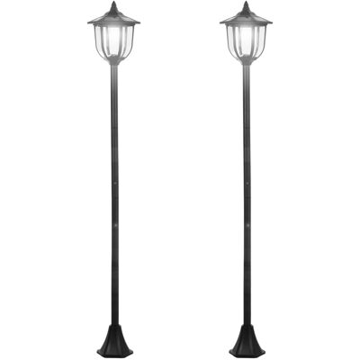 Outsunny Set 2 Lampioncini Solari da Esterno con 6 Luci LED IP44, Ø26.5 x 177cm, Nero Aosom Italy Outsunny Set 2 Lampioncini Solari da Esterno con 6 Luci LED IP44, Ø26.5 x 177cm, Nero Aosom Italy