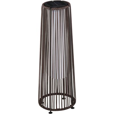 Outsunny Lanterna Solare da Giardino con Luce LED in Rattan e Metallo , Ø21.5x61cm, Marrone Aosom Outsunny Lanterna Solare da Giardino con Luce LED in Rattan e Metallo , Ø21.5x61cm, Marrone Aosom