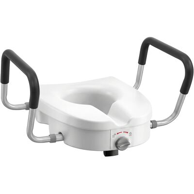 Homcom Rialzo WC per Anziani in HDPE con Maniglie Antiscivolo e Larghezza Regolabile, Capacità 136kg, Bianco Aosom Italy Homcom Rialzo WC per Anziani in HDPE con Maniglie Antiscivolo e Larghezza Regolabile, Capacità 136kg, Bianco Aosom Italy