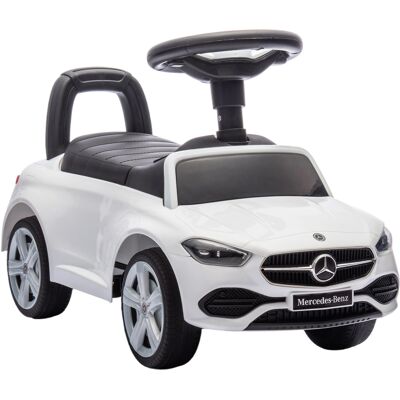 Aiyaplay Macchina per Bambini Licenza Mercedes Benz con Clacson e Spazio Portaoggetti, 65x28x39 cm, Bianco Aosom Italy Aiyaplay Macchina per Bambini Licenza Mercedes Benz con Clacson e Spazio Portaoggetti, 65x28x39 cm, Bianco Aosom Italy