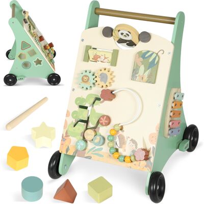 Aiyaplay Carrello Primi Passi in Legno con Freno Regolabile, in Legno Levigati per Bambini 18+ Mesi, Verde Aosom Italy Aiyaplay Carrello Primi Passi in Legno con Freno Regolabile, in Legno Levigati per Bambini 18+ Mesi, Verde Aosom Italy