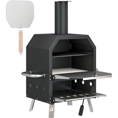 Outsunny Forno per pizza da esterno Forno a legna in acciaio inox a 2 livelli con pietra per pizza spessa 1 cm Gambe pieghevoli Aosom Italy Outsunny Forno per pizza da esterno Forno a legna in acciaio inox a 2 livelli con pietra per pizza spessa 1 cm Gambe pieghevoli Aosom Italy