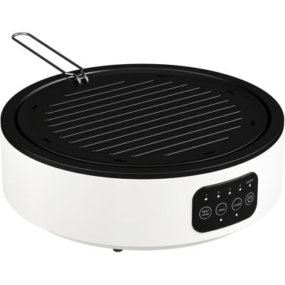 Homcom Piastra Elettrica Cucina 2 in 1 con Cottura a Infrarossi, in Acciaio e Vetro, 34x36x10 cm, Bianco Aosom Italy Homcom Piastra Elettrica Cucina 2 in 1 con Cottura a Infrarossi, in Acciaio e Vetro, 34x36x10 cm, Bianco Aosom Italy