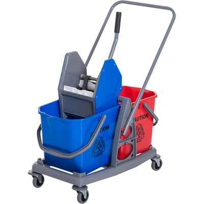 Homcom Carrello delle Pulizie Professionale 2 Secchi Capacità 25L Strizzatore 73 × 45 × 92cm Aosom Homcom Carrello delle Pulizie Professionale 2 Secchi Capacità 25L Strizzatore 73 × 45 × 92cm Aosom