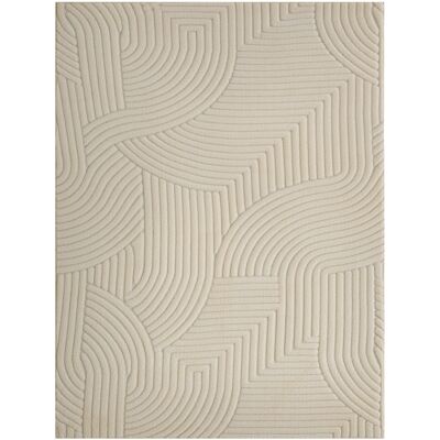 Homcom Tappeto da soggiorno con disegni geometrici, soffice e antiscivolo, 160 x 120 cm, Crema Aosom Italy Homcom Tappeto da soggiorno con disegni geometrici, soffice e antiscivolo, 160 x 120 cm, Crema Aosom Italy