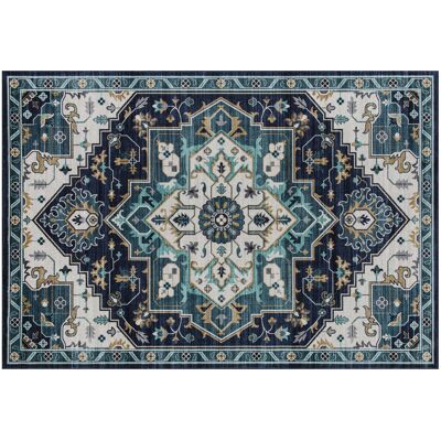 Homcom Tappeto Boho Antiscivolo e Lavabile a Pelo Corto per Soggiorno e Camera, 230x160 cm, Multicolore Aosom Italy Homcom Tappeto Boho Antiscivolo e Lavabile a Pelo Corto per Soggiorno e Camera, 230x160 cm, Multicolore Aosom Italy