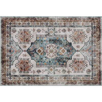 Homcom Tappeto Vintage Antiscivolo e Lavabile a Pelo Corto per Soggiorno e Camera, 230x160 cm, Multicolore Aosom Italy Homcom Tappeto Vintage Antiscivolo e Lavabile a Pelo Corto per Soggiorno e Camera, 230x160 cm, Multicolore Aosom Italy