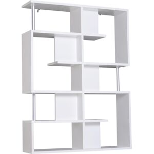 Homcom Scaffale Libreria in Legno a 5 Livelli, Scaffale a Ripiani, Bianco, 120x28.6x160cm