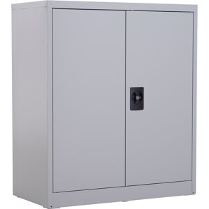 Vinsetto Armadietto Mobile Ripiano Regolabile Chiusura di Sicurezza per Casa Ufficio Garage Acciaio 80x40x92.5cm Grigio