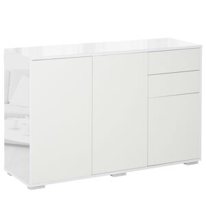 Homcom Mobiletto Multiuso in Legno per Soggiorno, Cucina, Ufficio con Apertura a Pressione, 117x36x74cm