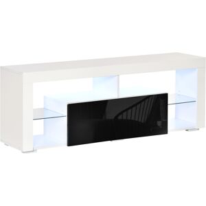 Homcom Mobile Porta TV con Luci a LED di 20 Colori e Telecomando per TV fino 55