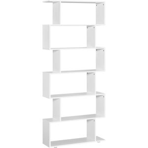 Homcom Libreria di Design Mobili Ufficio Scaffale in Legno 80x24x191cm Bianco Opaco