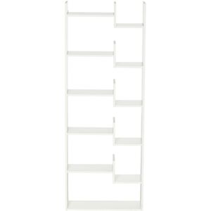 Homcom Libreria Moderna a 6 Livelli con 11 Scaffali Aperti per Studio e Soggiorno, 61x23x162.6 cm, Bianco