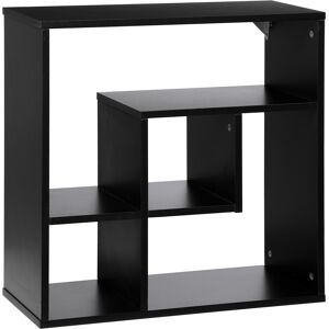 Homcom Libreria a Muro con Ripiani Asimmetrici, Scaffale a Parete in Legno Truciolare per Casa e Ufficio, 60x25x60cm, Nero