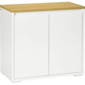 Homcom Mobile Multiuso con Armadietto a 2 Livelli in Truciolato e Ripiano regolabile, 80x37x75cm