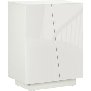 Homcom Mobiletto Multiuso in Truciolato Bianco a 3 Livelli con Ripiano Regolabile su 3 Livelli, 70x40x88 cm