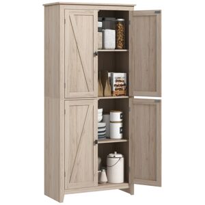 Homcom Mobile Cucina a 4 Ante con Mensole Regolabili e Base Rialzata in Legno 80x40x182cm