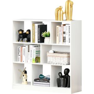 Homcom Mobile Libreria Portaoggetti a 3 Livelli e 8 Ripiani Totali, in MDF, 97.5x30x100 cm, Bianco