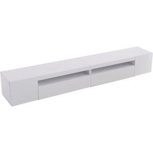 Gl Store Mobile TV Moderno Bianco, Pannello Luminoso, Illuminazione LED Variabile, Soggiorno e Sala da Pranzo 240cm, Bianco