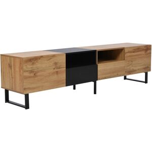 Gl Store Moderno Mobile TV con Design Robusto, Nero e Color Legno