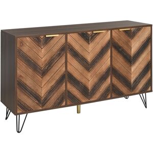 Gl Store Credenza a 3 Ante con Spazio portaoggetti, Porta in Truciolato di Legno Massello e Laminati, color Legno Naturale