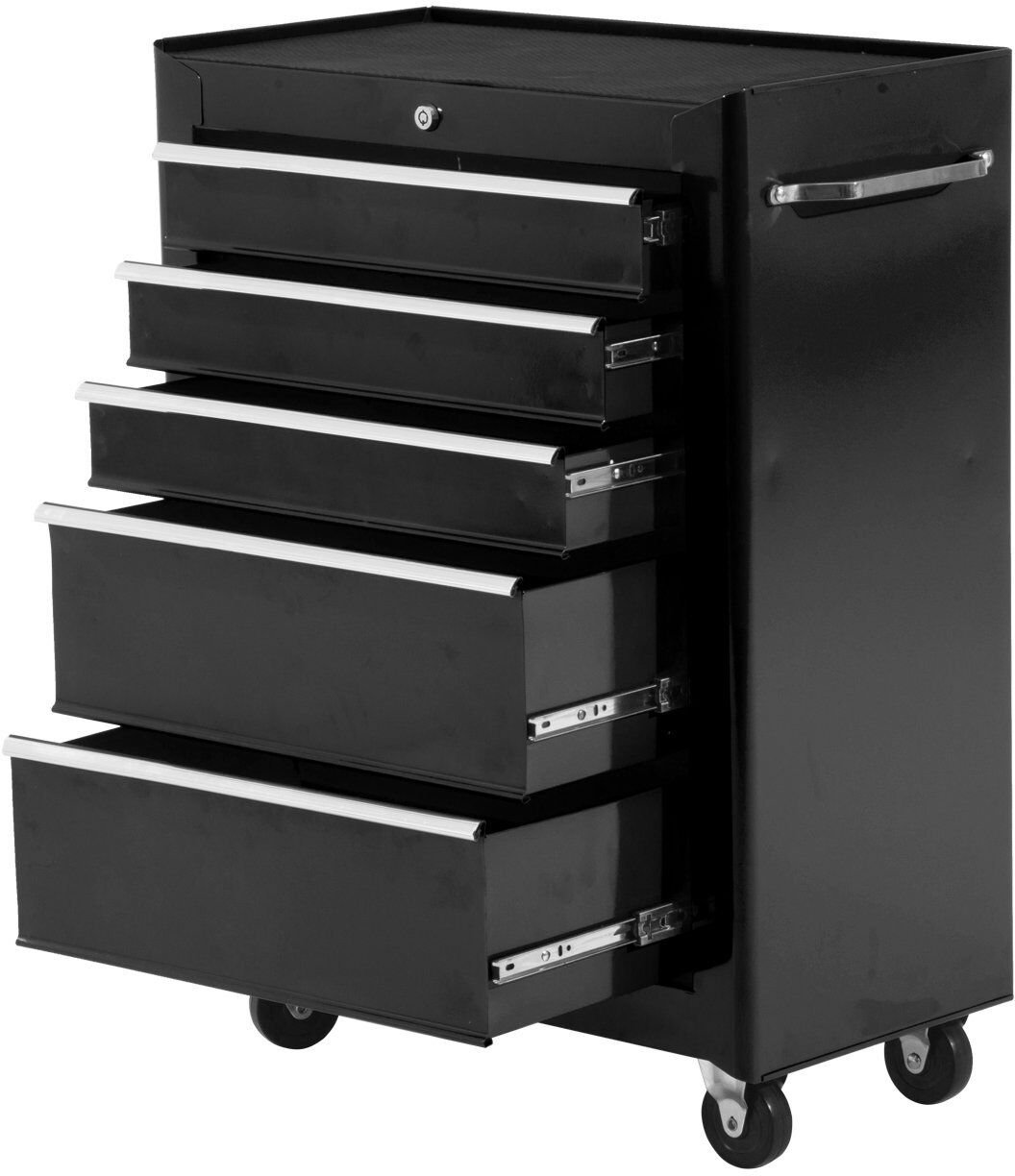 Homcom Carrello Cassettiera Porta Utensili per officina, Carrello da Officina Cassettiera con Ruote, nero, 61.5x33x85cm