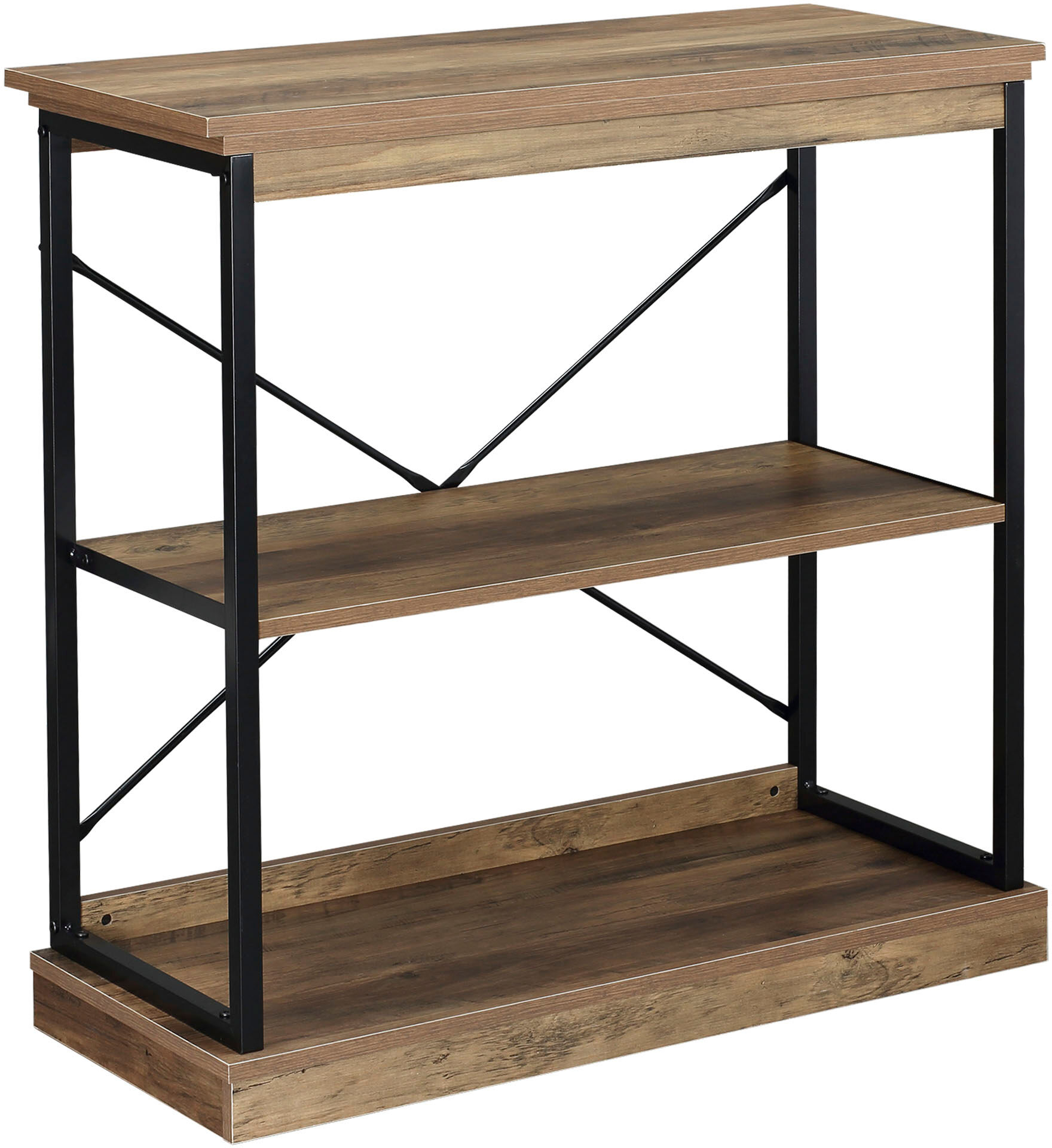 Homcom Scaffale Libreria in Stile Industriale, Mobile Multiuso in Legno Marrone e Metallo Nero, 80x36x81.3cm