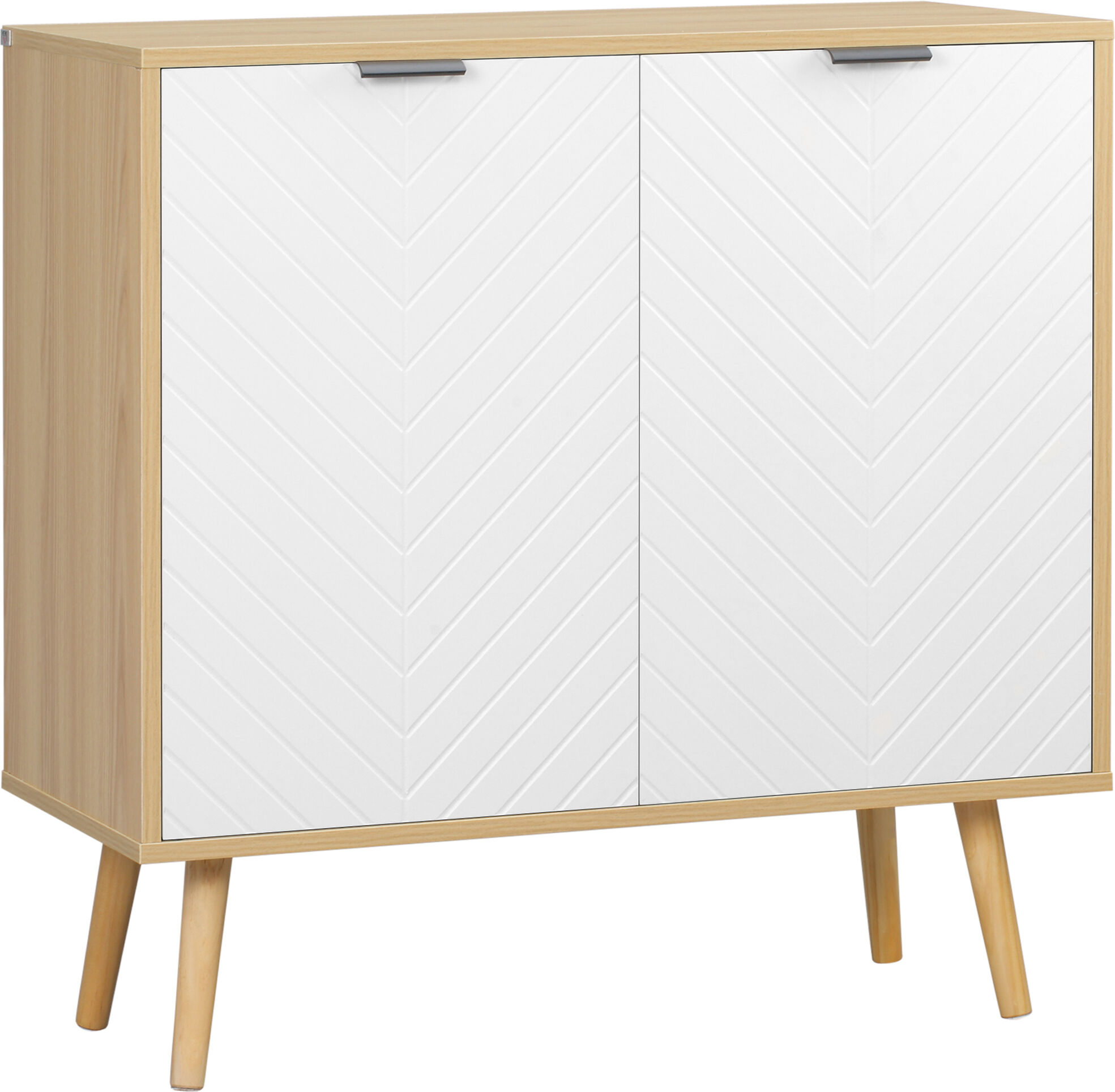 Homcom Mobile Multiuso Moderno in Truciolato e Legno di Pino con Ripiano Interno Regolabile su 3 Livelli, 77x35x77.5 cm